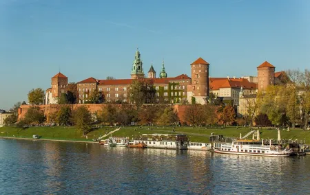 Panorama of Krakow from the Vistula River during an hour-long cruise