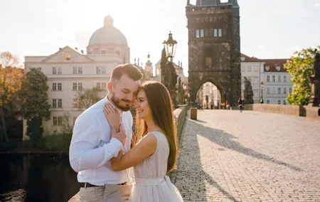 Professional photoshoot at Charles Bridge Prague