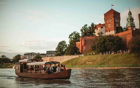Gondola cruise The Vistula River Krakow private tour up to 12 person