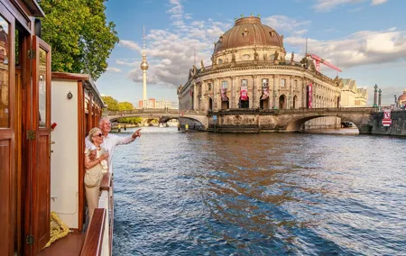 Sightseeing boat tour on a historic ship in Berlin