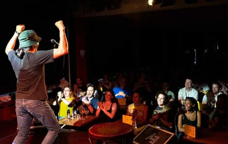 English Comedy Show with Pizza and Shots in Central Berlin