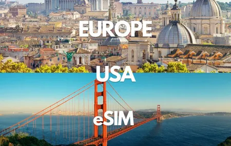 Europe & USA Data eSIM: 0.5GB Per Day to 50GB - 30 Days