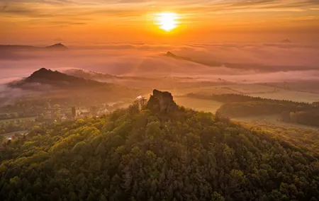 Czech countryside scenical hike to the castle, local deli tasting