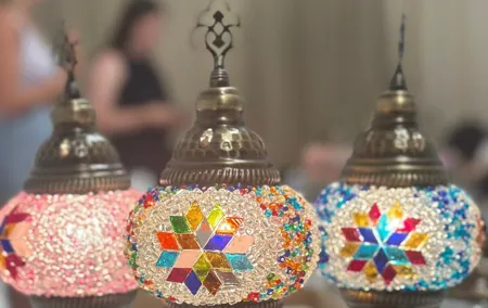 Turkish Mosaic Lamp Workshop in Antalya Near Old Town
