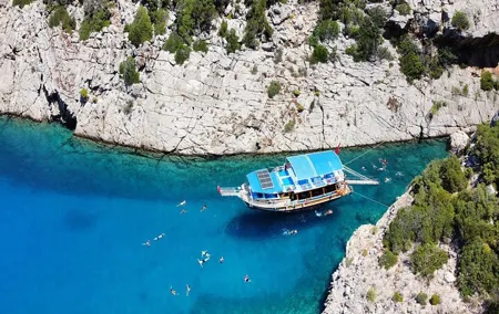 Antalya Porto Genoese Boat Trip with Mud Baths & Hotel Transfer