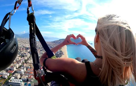 From Antalya Alanya Tandem Paragliding With Beach Visit