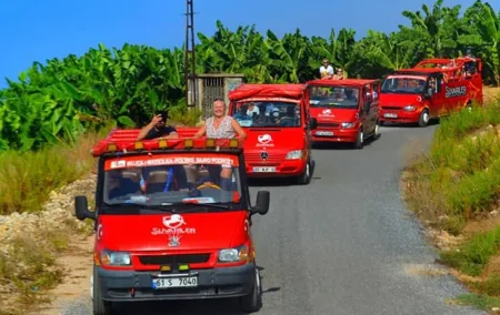 Alanya Sapadere Canyon & Waterfall tour in open Cabrio Bus