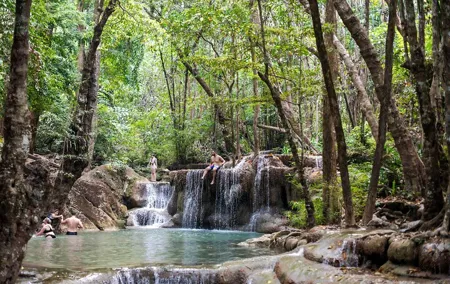 Erawan Waterfalls and Bridge Over River Kwai Tour from Bangkok