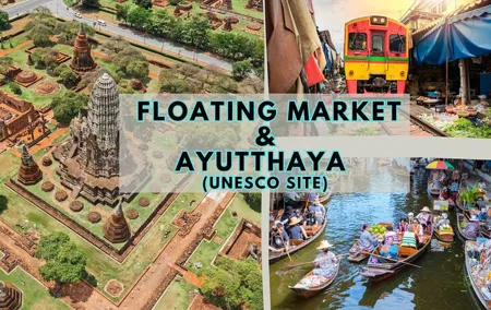 Damnoen Saduak Floating Market & Ayutthaya Tour from Bangkok