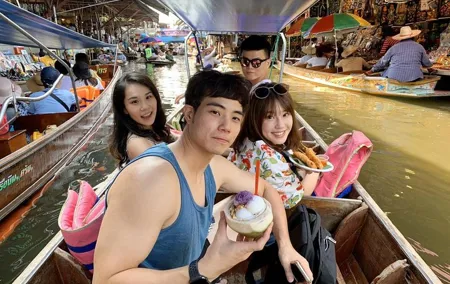 Train Market and Floating Market half day tour