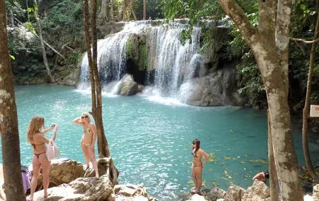 From Bangkok : Damneon Saduak Floating Market & Erawan Waterfall