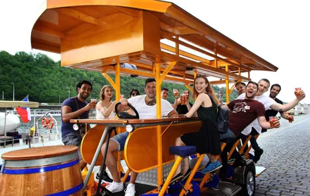 Prague: 1,5- Hour Beer Bike with Unlimited Czech Beer