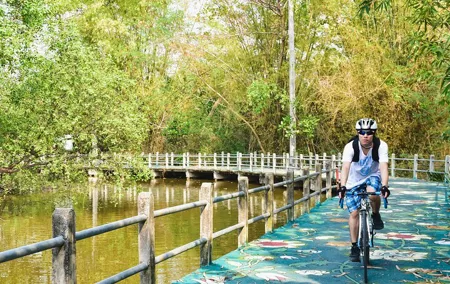 Bangkok Cycling Tour Khlong Toei Market and Bang Krachao Island