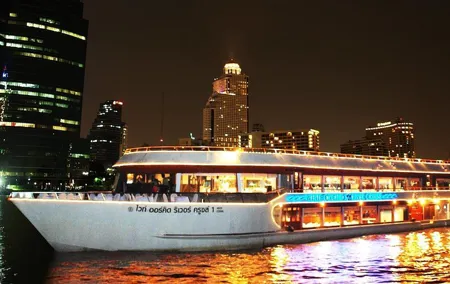 White Orchid Dinner Cruise in Bangkok with Pickup & Live Music