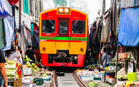 Maeklong Railway and Floating Market Tour from Bangkok