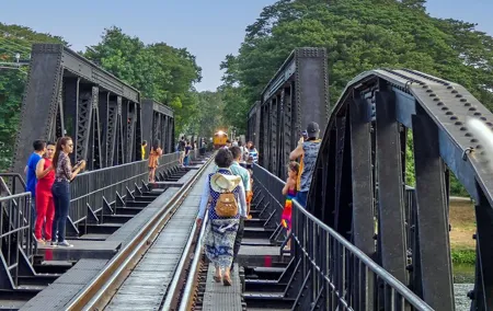 Damnoen Saduak Floating Market and Bridge on The River Kwai Tour