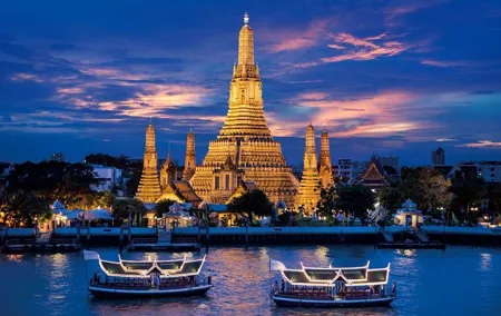 Bangkok by Night with Sunset Cocktail - Private Transport
