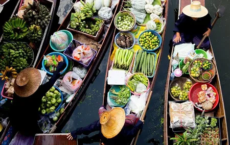 Maeklong Railway Market(train market) & Floating Market Tour