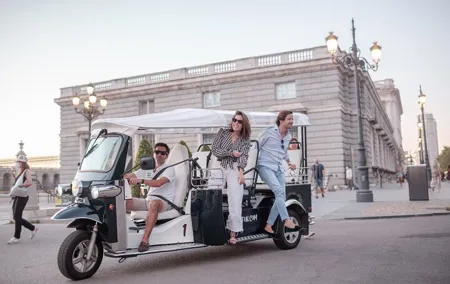 Welcome Tour to Madrid in Private Eco Tuk Tuk