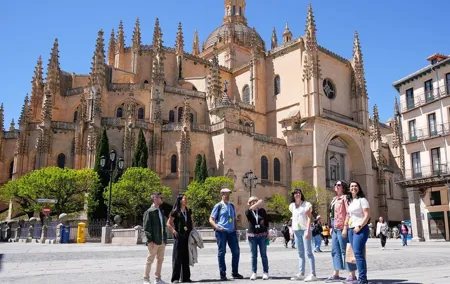 Avila with Walls and Segovia with Alcazar from Madrid
