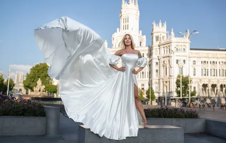 Flying dress photoshoot in Madrid