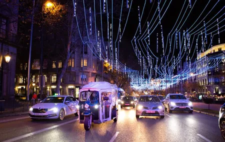 Christmas Lights Tour in Madrid in Private Eco Tuk Tuk
