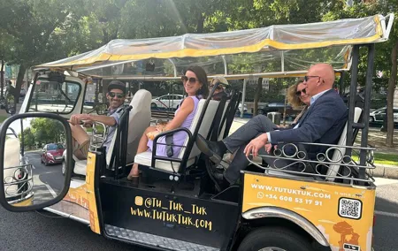 Tour of Castizo Madrid with a private guide in a yellow Tuk-Tuk