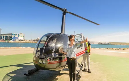 Barcelona's Coastline Helicopter Flight & Heliport Boat Transfer