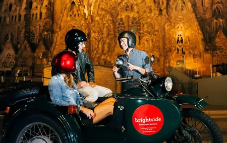 Night Tour of Barcelona by Sidecar Motorcycle