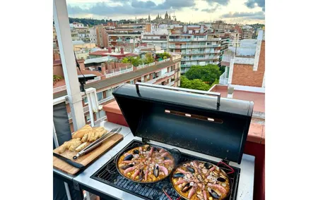 BBQ Paella in a Penthouse Terrace in Barcelona with a Chef