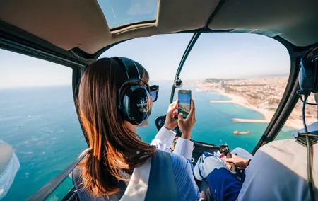Barcelona Sailing Trip and Panoramic Helicopter Flight