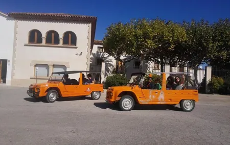 Mehari route between vineyards with wine tasting 40min Barcelona