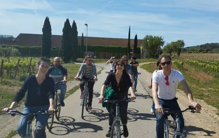 From Sitges: Wine and Bike Tour with hotel pick up.