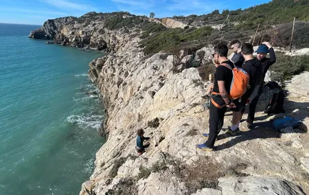 Sitges Vilanova hiking experience and bathing in the sea