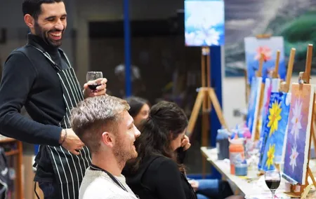 Paint Class with Wine in Barcelona