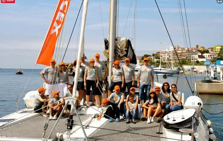 Catamaran Experience 21-23 person from Port Olimpic Barcelona