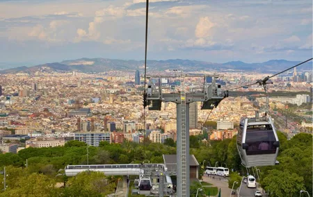 Barcelona: Montjuic Round Trip Sightseeing via Cable Car
