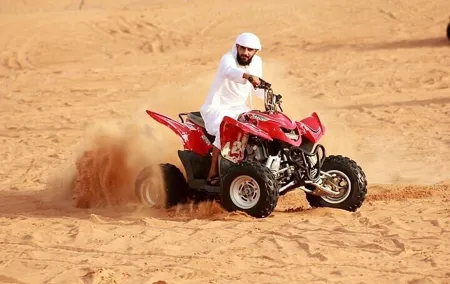 Desert Safari With BBQ Dinner, Quad Bike & Camel Ride, Falcon Pic