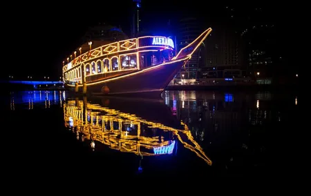 Dinner Cruise in Dubai Marina onboard Alexandra Dhow