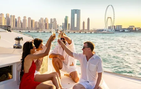 Dubai Marina 2 Hour Sunset Yacht Tour with Alcoholic Drinks