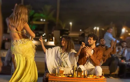 Dubai Desert Camp Dinner with BBQ, Dinner, Camel Ride & Shows