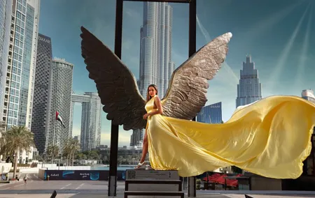 Dubai Flying Dress Photoshoot Dress to Impress