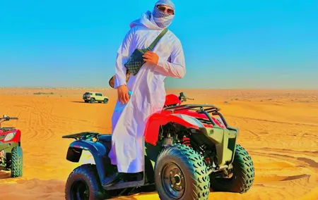 Dubai Desert Safari Experience BBQ Dinner,Camel Ride, Quad Biking