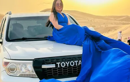 Dubai Desert Safari & Flying Dress Photoshoot in Desert”