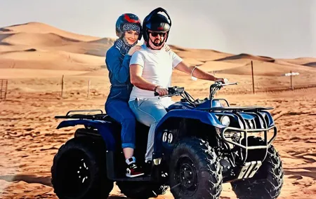 Dubai Red Dunes Safari, ATV, Camel ride, BBQ at Desert Camp