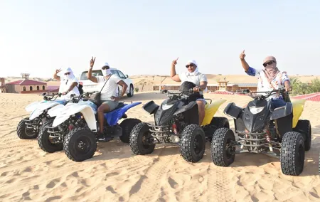 Dubai Desert 4x4 Dune Bashing, Self-Ride 30min ATV Quad, Camel Ride,Shows,Dinner