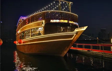 Dubai Marina Luxurious Dhow Cruise Dinner International Buffet