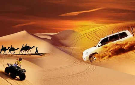 Desert Safari with ATV Quad Bike, Camel Ride, BBQ Dinne and shows