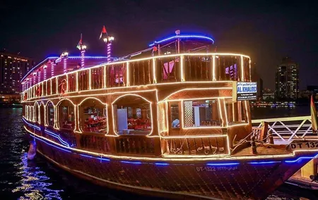 Dubai Dhow Cruise Dinner in Creek with pickup drop option