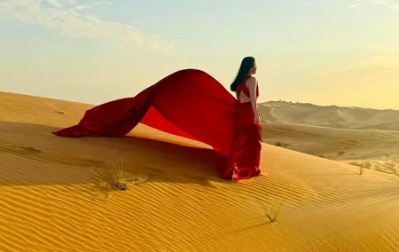 Dubai Evening Desert Safari with Flying Dress Photoshoot
